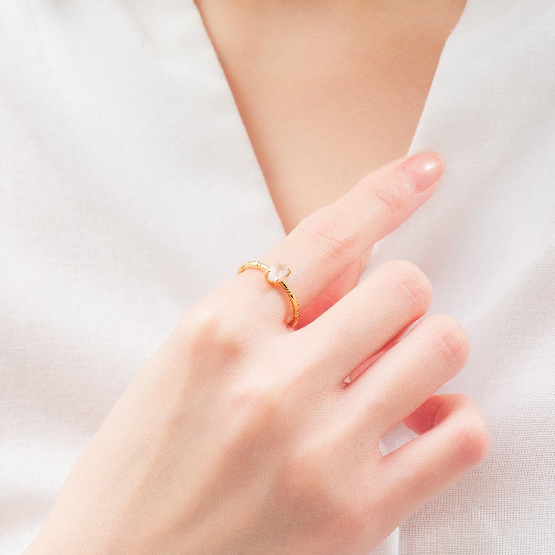 エルアンドコー L&Co. SV925 色石リング(ローズクォーツ) (ゴールド) ゴールド