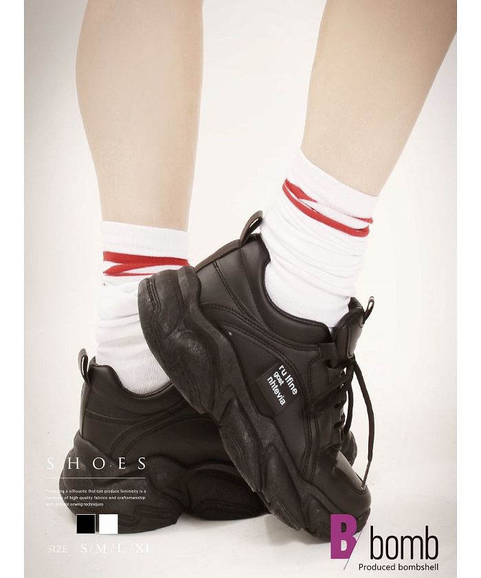 ボムシェル bombshell 運動鞋 舞蹈鞋 鞋子 運動鞋 韓國 厚底 粗獷 爸爸風 黑色 白色 舞蹈鞋 美腿 bombshell