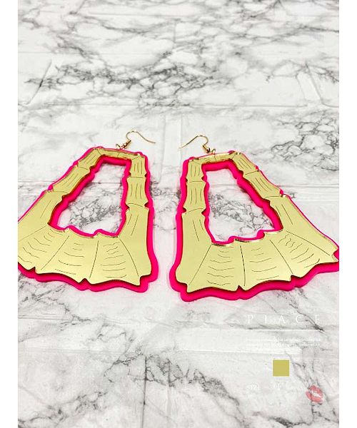 Bombshell accessories earrings accessories gold pink flashy individualistic street fashion and B-style girls' dancers dance items bombshell