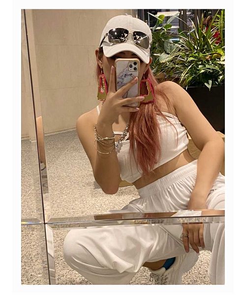 Bombshell accessories earrings accessories gold pink flashy individualistic street fashion and B-style girls' dancers dance items bombshell