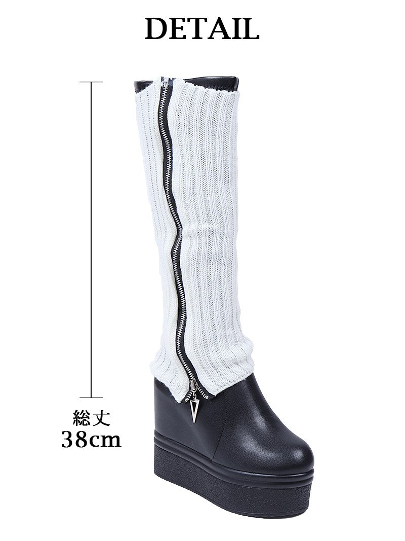 Bombshell goods zipper knit loose socks leg warmers leg covers baggy street dancer y2K landmine Bbomb