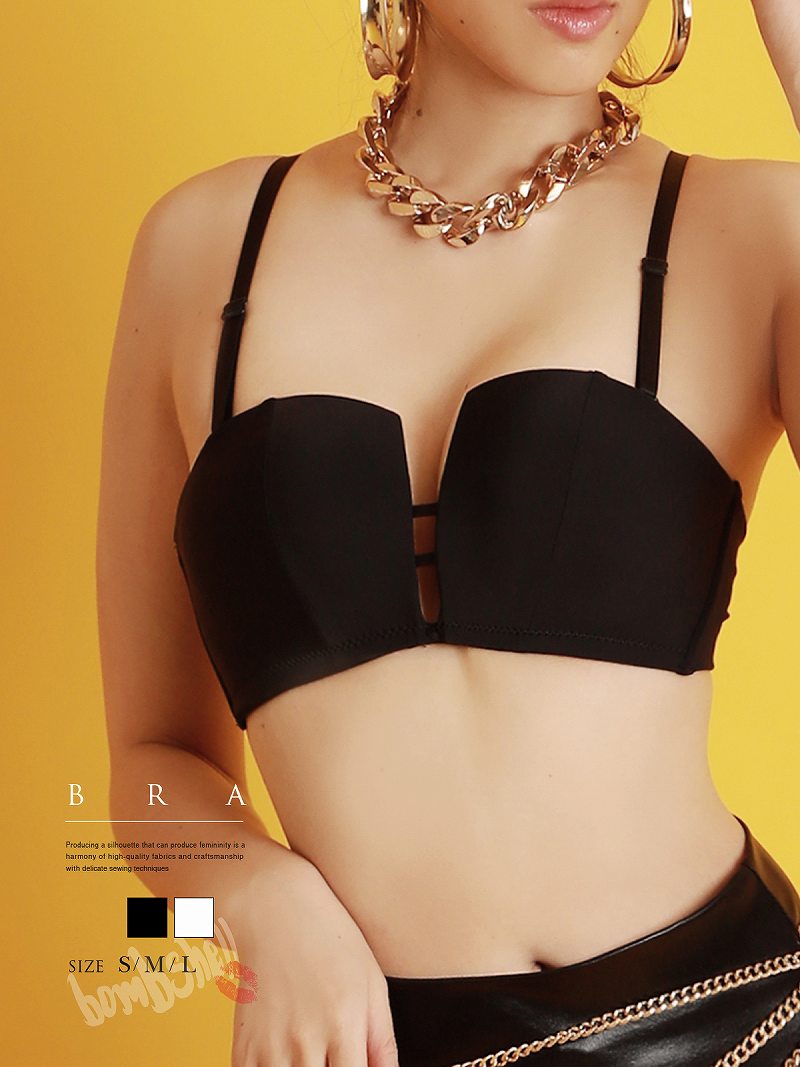 ボムシェル bombshell ブラトップ・チューブトップ・ベアトップ ブラトップ インナー 下着 シームレス オフショル 取り外し可能 ストラップ付き 盛れる 2way 厚手パッド bomb