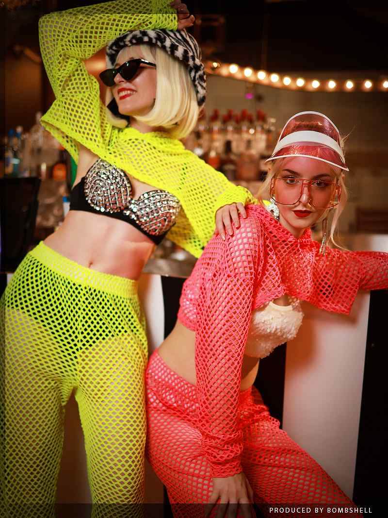 パンツ・サルエルパンツ パンツ ロングパンツ サルエルパンツ メッシュ ボトムス ワンカラー コスチューム レディース ダンス衣装 ヒップホップ衣装 bombshell ブラック