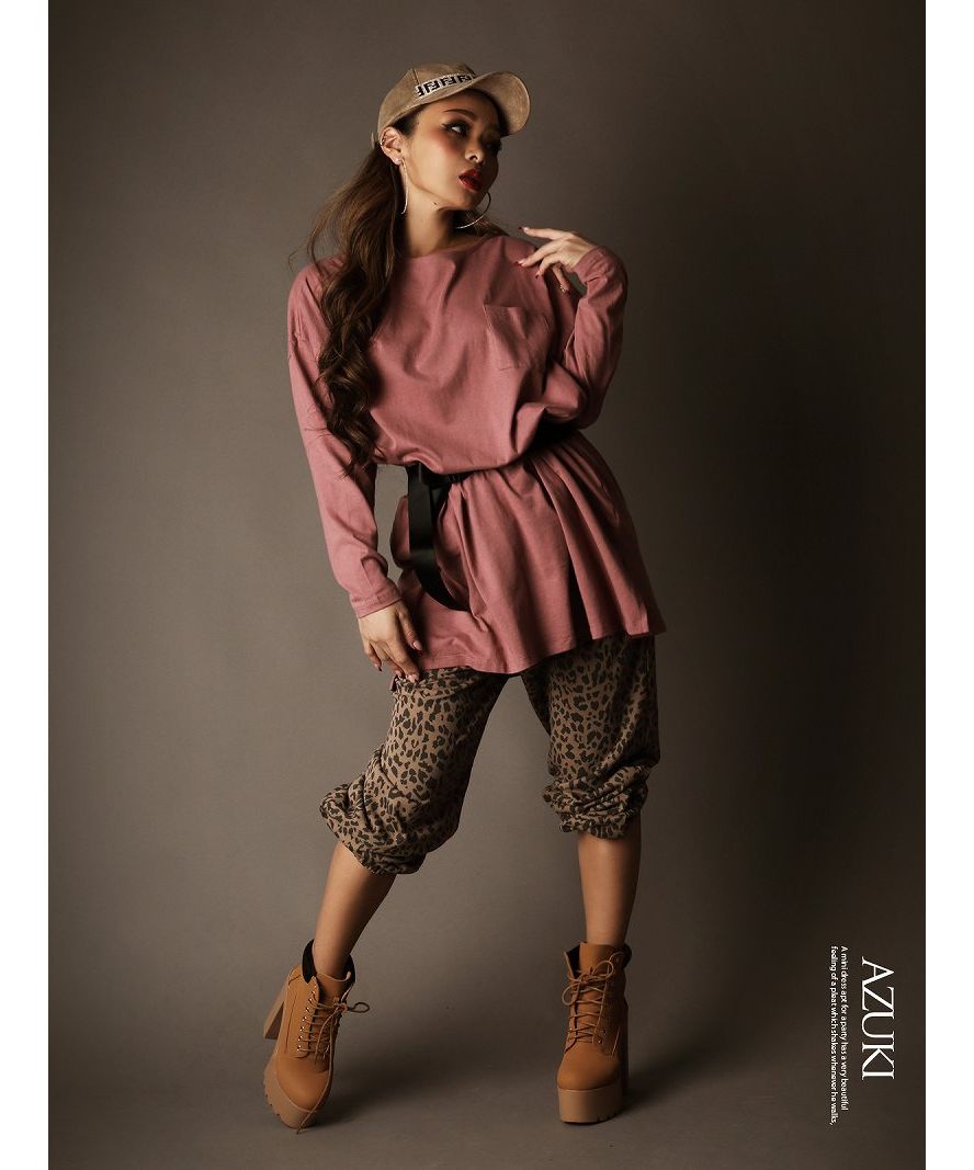 ボムシェル bombshell 長袖Tシャツ ビッグサイズ 長袖トップス ポケット付き カットソー ダンサー ヒップホップ B系 ストリート ダンス オーバーサイズ Bbomb