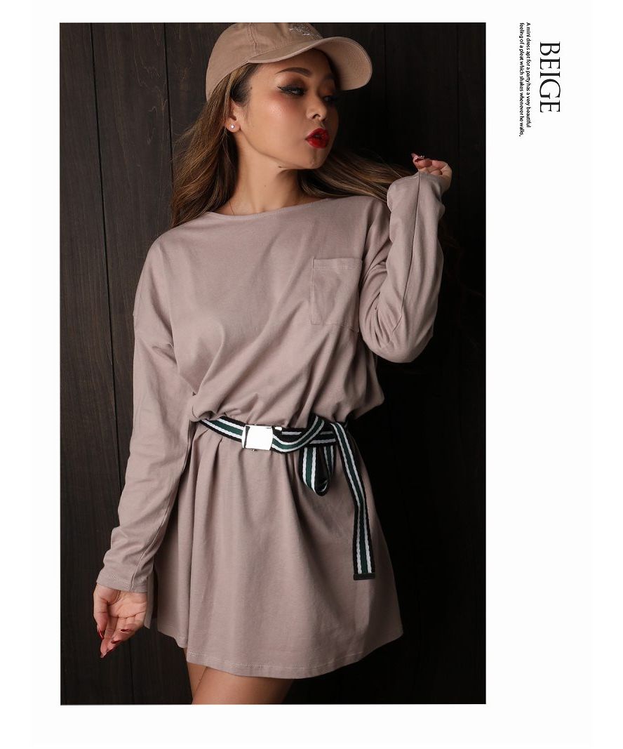 ボムシェル bombshell 長袖Tシャツ ビッグサイズ 長袖トップス ポケット付き カットソー ダンサー ヒップホップ B系 ストリート ダンス オーバーサイズ Bbomb