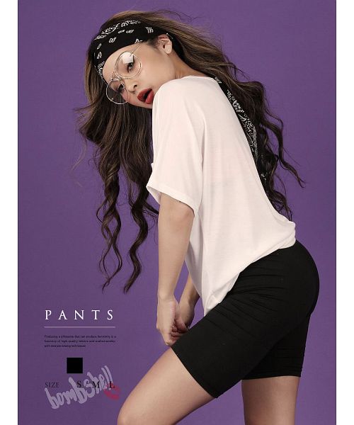 ボムシェル bombshell レギンス ショート丈 レギンス ハーフ丈 インナー ハイウエスト スパッツ 五分丈 伸縮 レディース バイカーショーツ bombshell