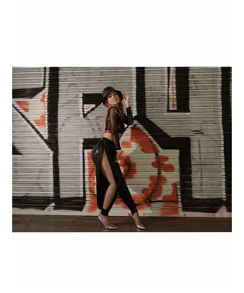 ボムシェル bombshell トップス シースルー メッシュ トップス ハイネック 黒 長袖 sexy ダンサー衣装 フェスコーデ プチプラ bombshell