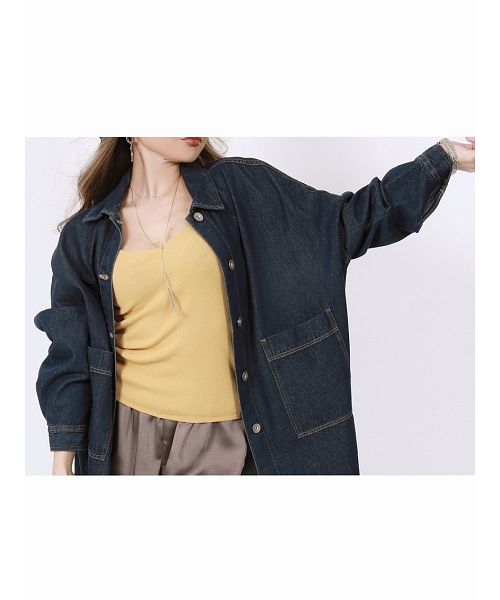 ボムシェル bombshell シャツ デニムシャツ アウター シャツワンピ オーバーサイズ カジュアル 長袖 ダンス HIPHOP デイリー使い 衣装 Bbomb