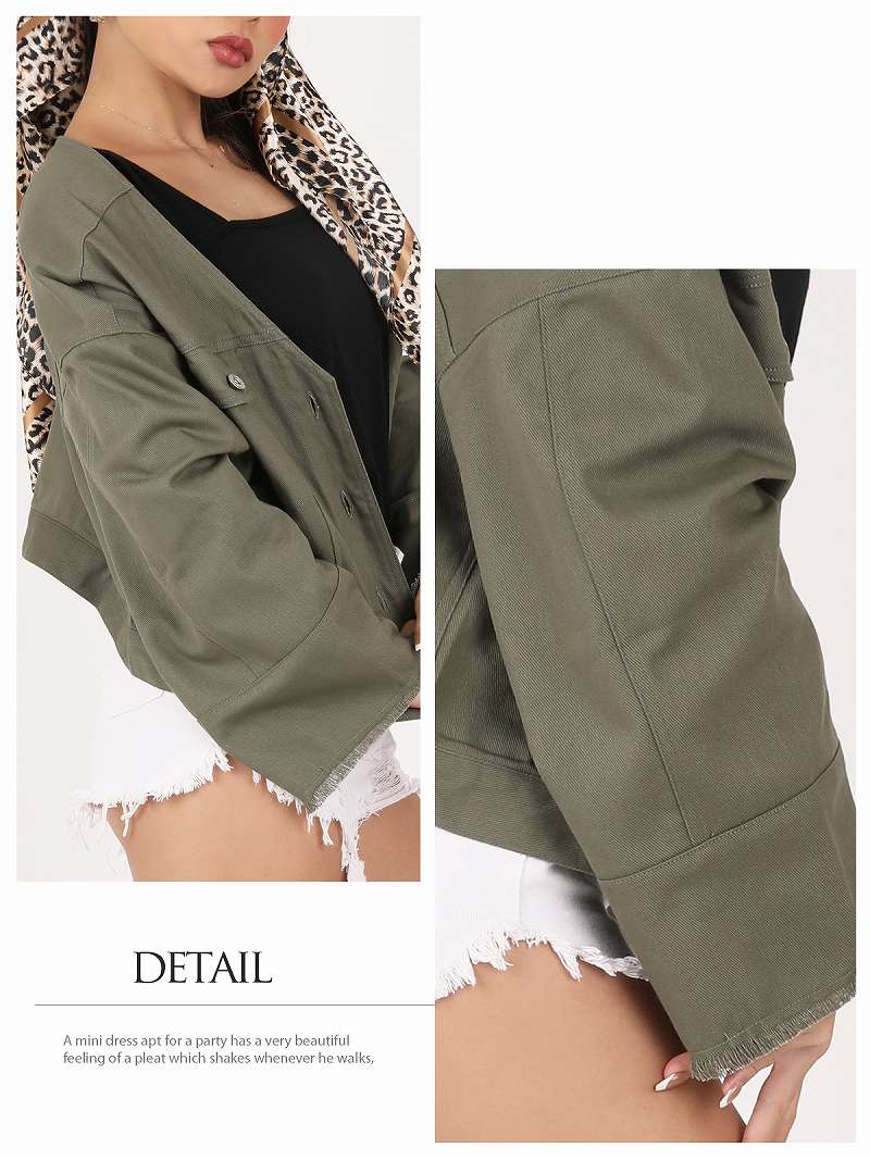 ボムシェル bombshell ジャケット・ブルゾン 肩落とし ノーカラージャケット アウター ジャケット レディース シンプル ライトアウター カラージャケット ダンス 衣装 Bbomb