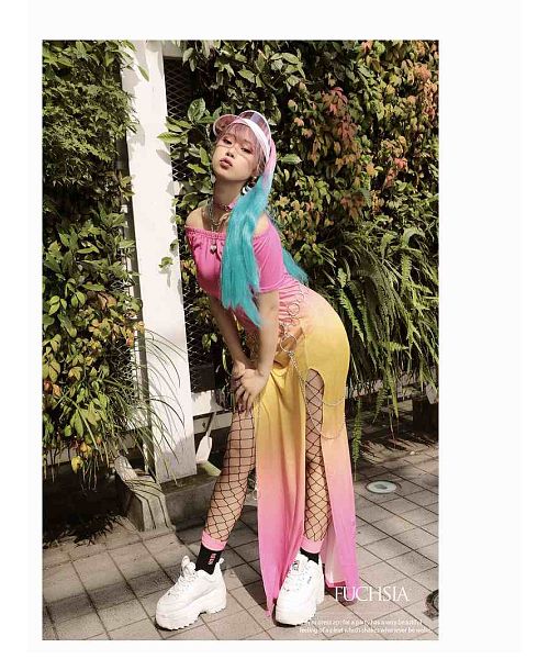 ボムシェル bombshell ワンピース ネオンカラーワンピース ワンピース マキシ丈 ロングワンピース 袖付き スリット 派手 ダンス衣装 コスチューム レディース Bbomb