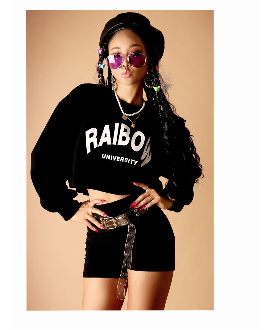 パーカー・トレーナー ショート丈 ロゴ ボリューム袖 トレーナー 切りっぱなし 長袖 へそ出し ダボダボ スウェット ストリートファッション Bbomb レッド