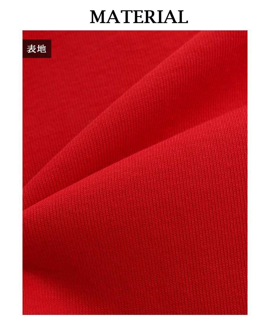 パーカー・トレーナー ショート丈 ロゴ ボリューム袖 トレーナー 切りっぱなし 長袖 へそ出し ダボダボ スウェット ストリートファッション Bbomb レッド