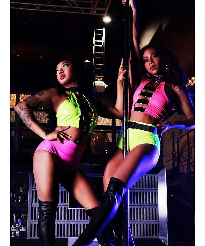 ボムシェル bombshell ブラトップ・チューブトップ・ベアトップ セクシー ボンテージ ダンス衣装 インポート エナメル 映え 衣装 ド派手 クラブ フェス bombshell (ブラック) ブラック