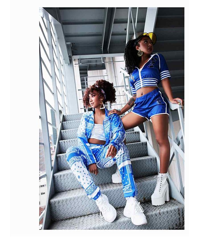 ボムシェル bombshell セットアップ セットアップ 半袖 スカジャン スポーティー ジャージ ダンス衣装 インポート お揃いコーデ へそ出し ショートパンツ bombshell