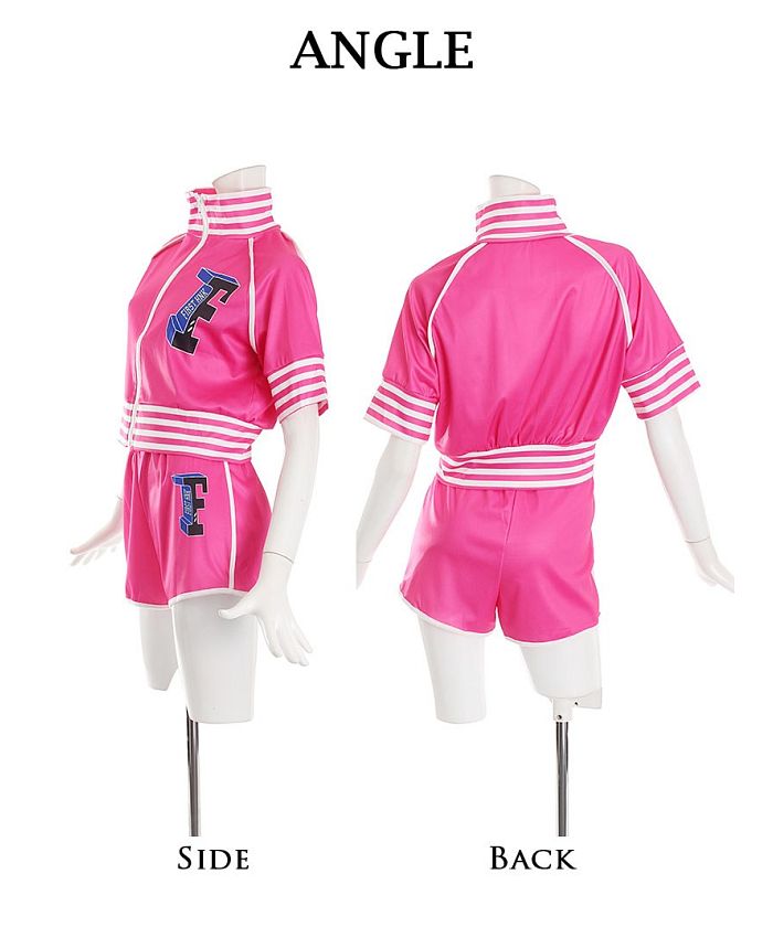 ボムシェル bombshell セットアップ セットアップ 半袖 スカジャン スポーティー ジャージ ダンス衣装 インポート お揃いコーデ へそ出し ショートパンツ bombshell