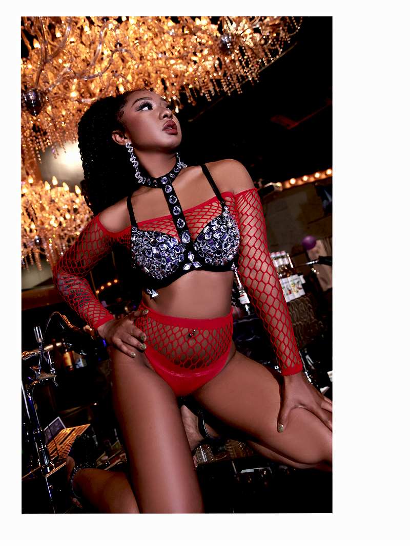 Bombshell setup sexy see-through mesh setup dancer costume bikini erotic stretchy flashy dance costume bombshell