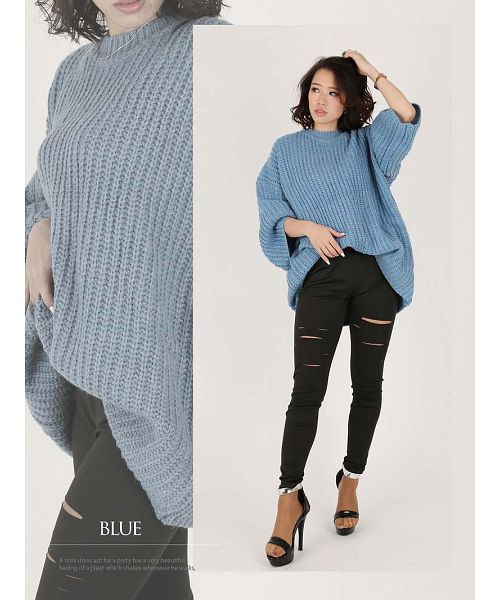 ボムシェル bombshell ニット ボリューム セーター トレーナー 長袖 ボリューム袖 ニットワンピース オーバーサイズ ビッグサイズ 起毛 ストリートファッション Bbomb