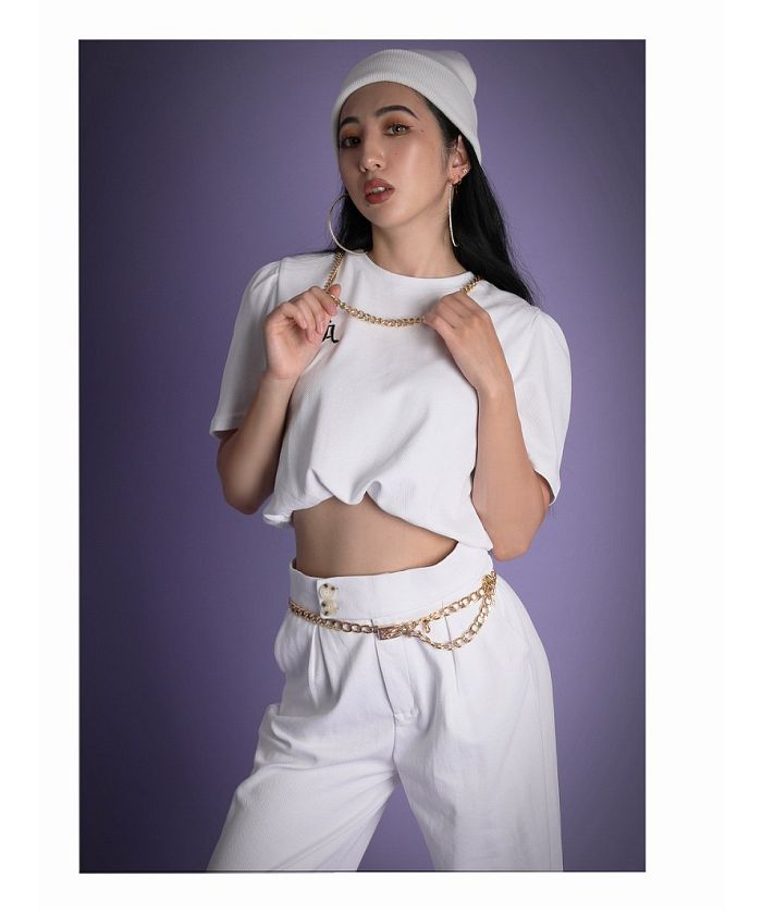 ボムシェル bombshell セットアップ セットアップ ショート ヘソ出し 半袖 ロゴ ワイドパンツ ドロスト ポケット ウエストゴム チャック Bbomb (グリーン) グリーン