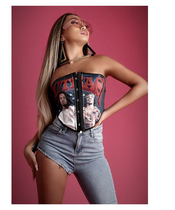 ボムシェル bombshell ブラトップ・チューブトップ・ベアトップ ロック コルセット チューブトップ 派手 セクシー ビスチェ 海外 ダンサー 個性派 インポート Bbomb