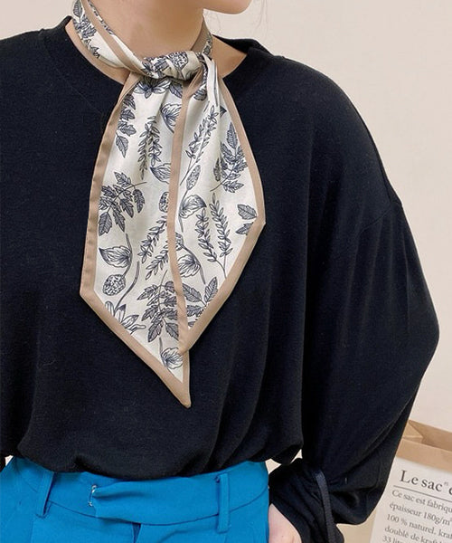 Adthie ad thie 【2024SS New Collection】 Botanical Pattern Narrow Scarf
