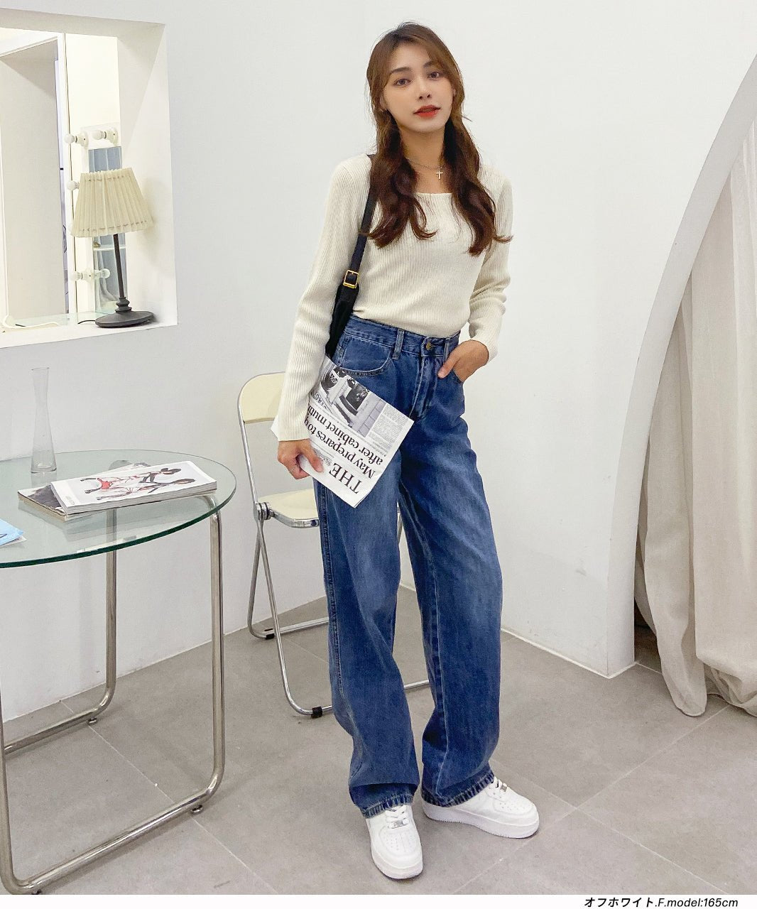 アドティエ ad thie スクエアーニット リブニット トップス レディース 薄手生地 シンプル 長袖 フェミニン カラバリ豊富 秋 冬 (ピンクパープル) ピンクパープル