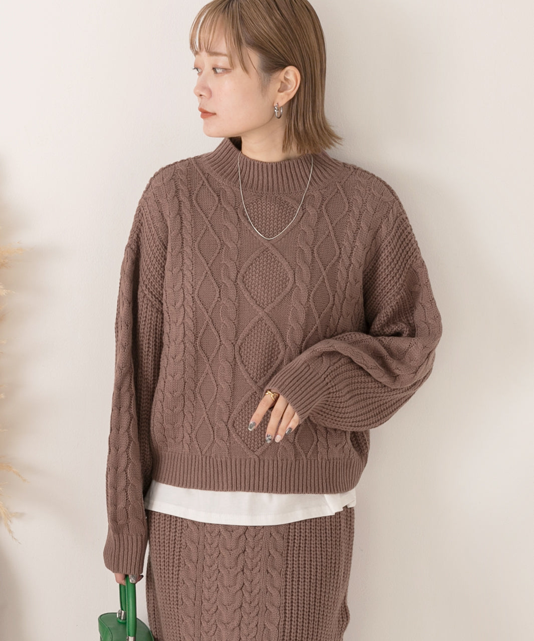 アドティエ ad thie ケーブルニットセットアップ