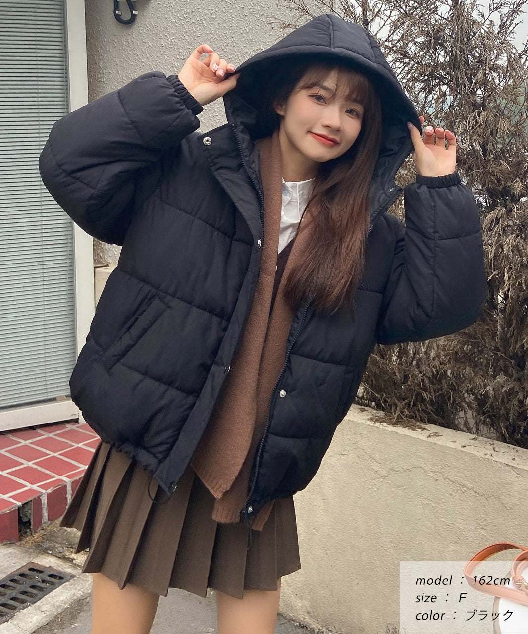 アドティエ ad thie フード付きエコダウンブルゾン