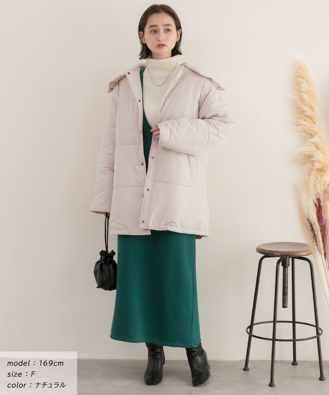 アドティエ ad thie スタンドカラー エコダウンコート 軽量 防寒 アウター ドロスト 秋服 秋 冬服 冬 (オフホワイト) オフホワイト