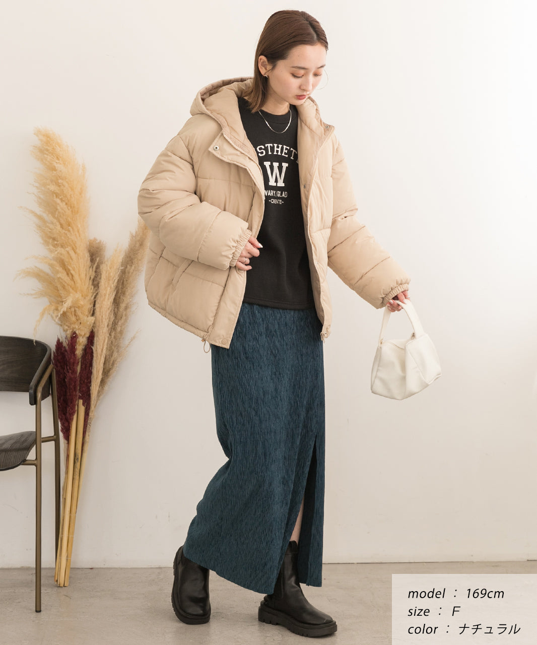 アドティエ ad thie 【2023AW新作】連帽短版蓬鬆生態羽絨