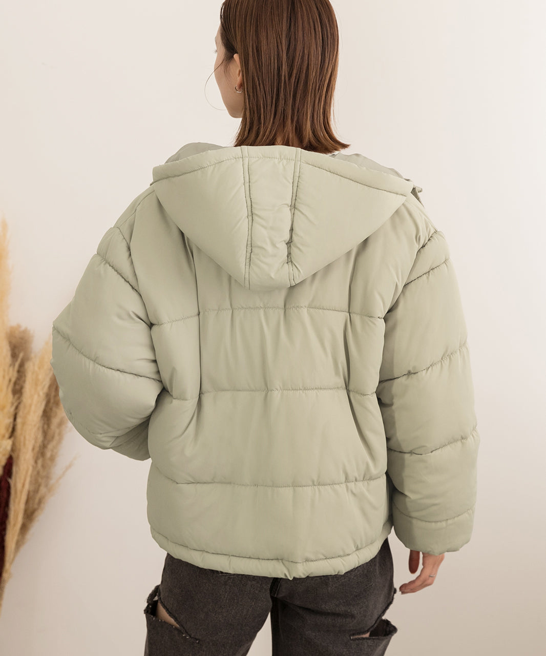 アドティエ ad thie 【2023AW新作】連帽短版蓬鬆生態羽絨