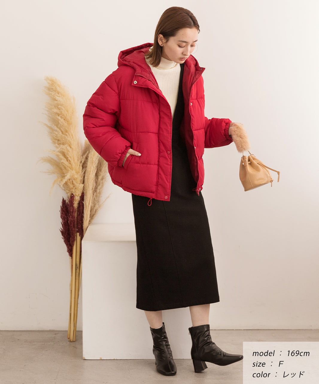 アドティエ ad thie 【2023AW新作】連帽短版蓬鬆生態羽絨