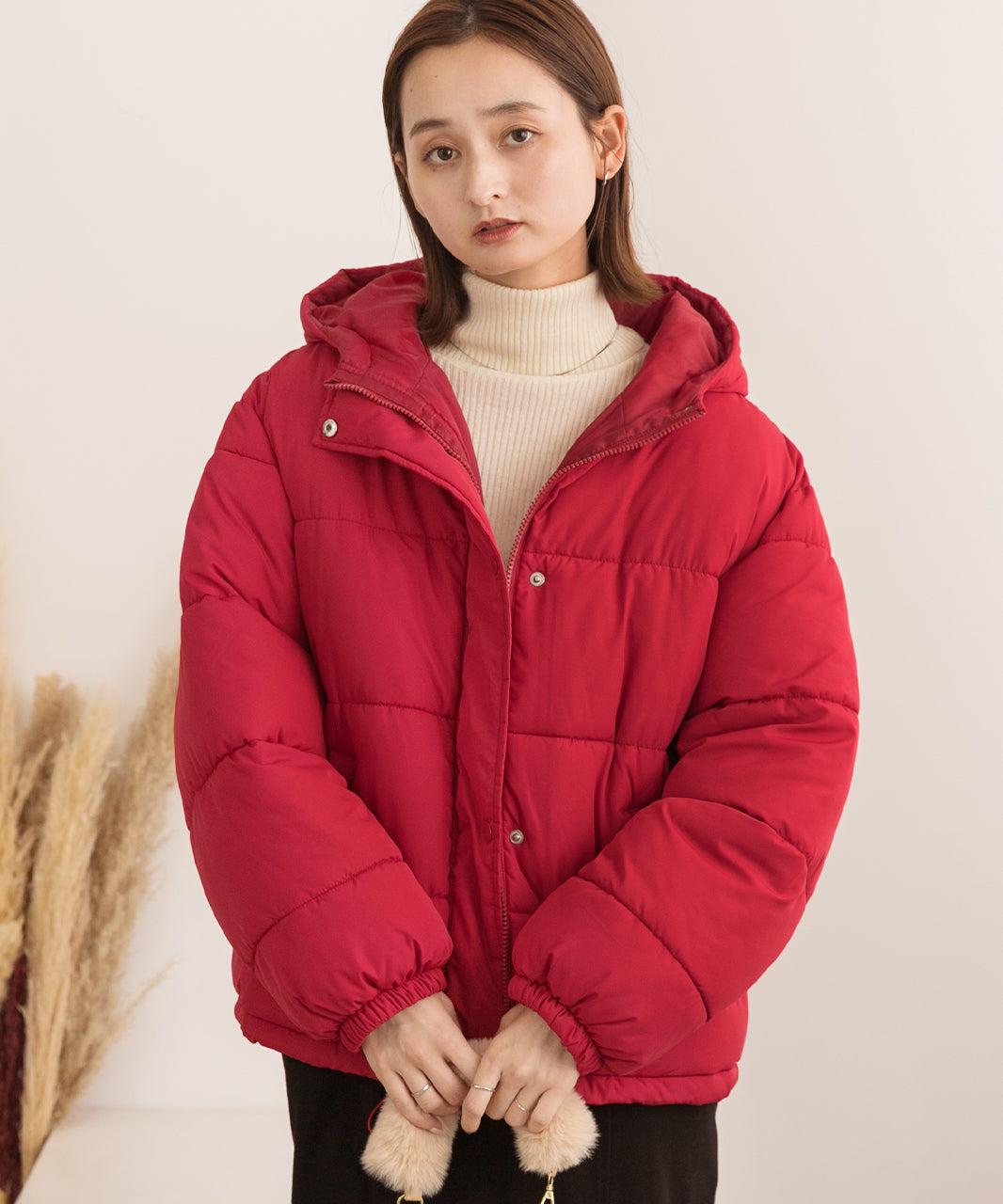 アドティエ ad thie 【2023AW新作】連帽短版蓬鬆生態羽絨