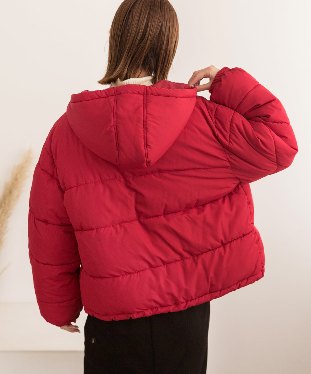 アドティエ ad thie 【2023AW新作】連帽短版蓬鬆生態羽絨