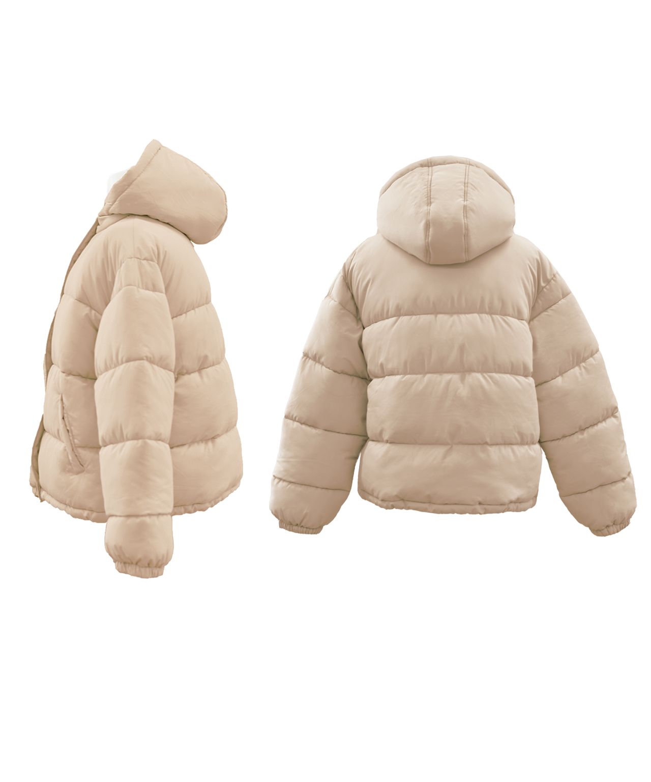 アドティエ ad thie 【2023AW新作】連帽短版蓬鬆生態羽絨