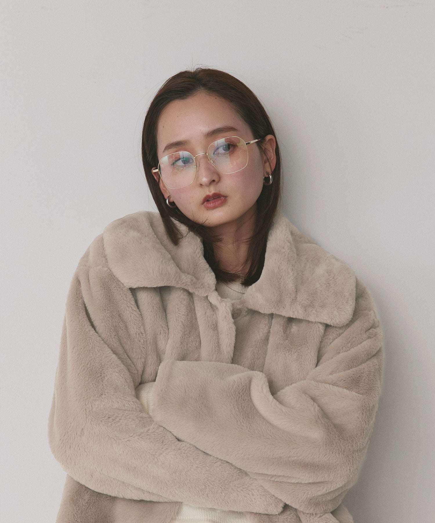 アドティエ ad thie ふわふわソフトタッチ 衿付きエコファージャケット 秋服 秋 冬服 冬 (ピンク) ピンク