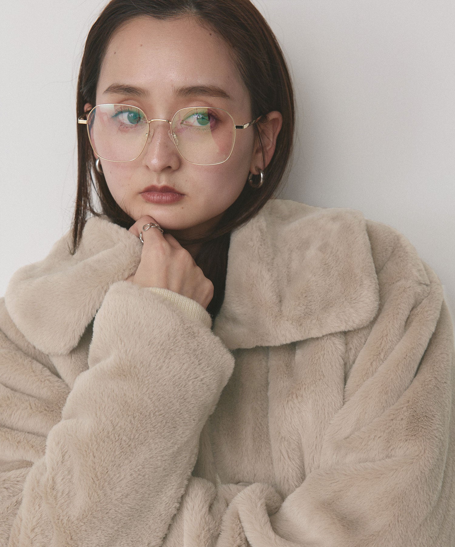 アドティエ ad thie ふわふわソフトタッチ 衿付きエコファージャケット 秋服 秋 冬服 冬 (ピンク) ピンク