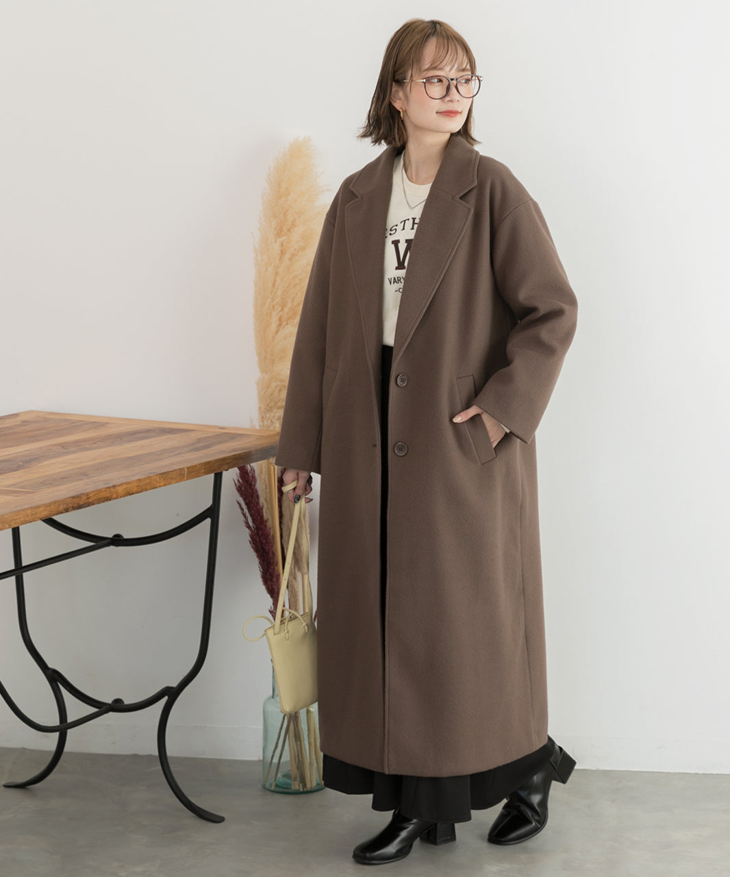 アドティエ ad thie ウールタッチ チェスターロングコート 秋服 秋 冬服 冬