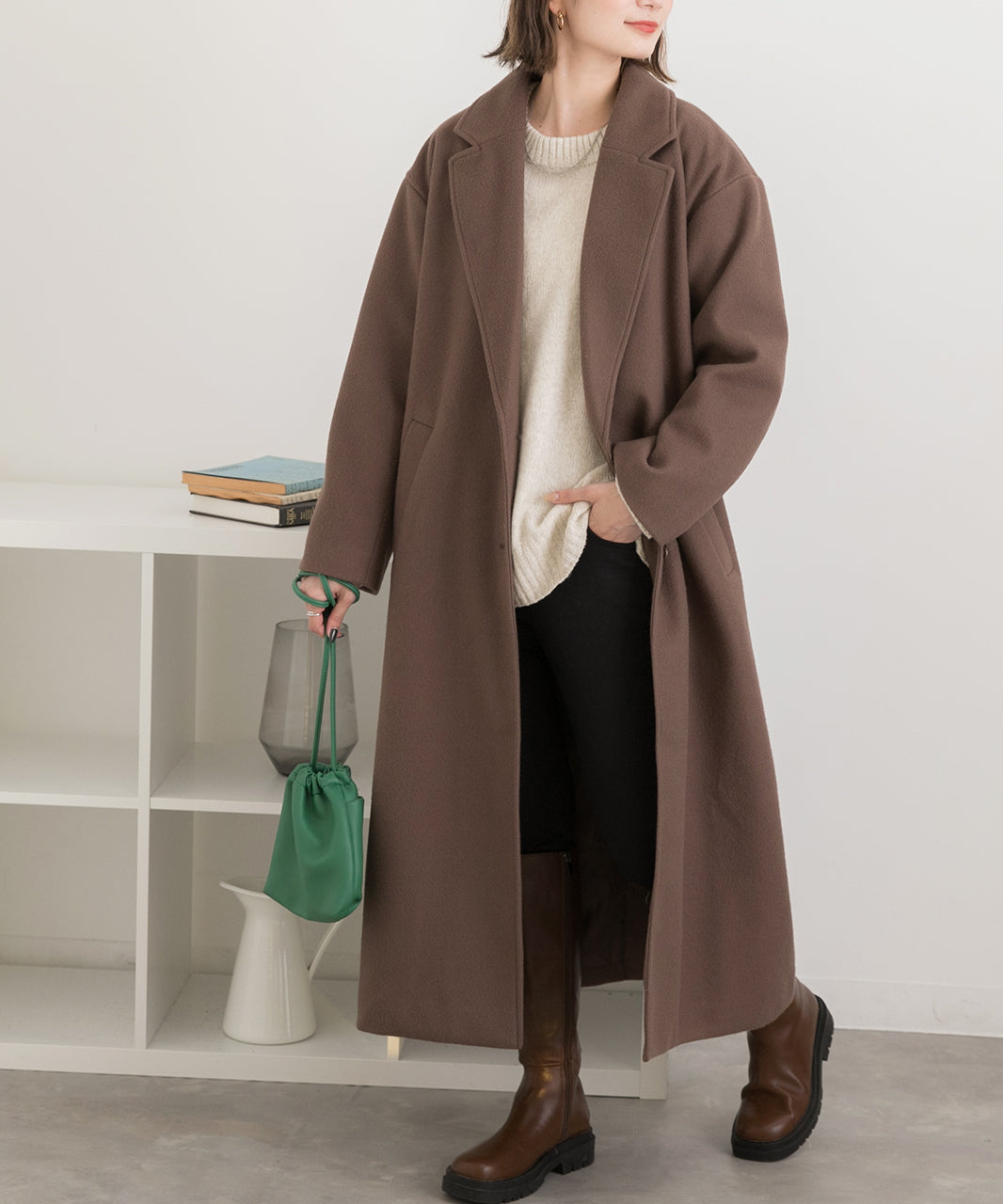 アドティエ ad thie ウールタッチ チェスターロングコート 秋服 秋 冬服 冬