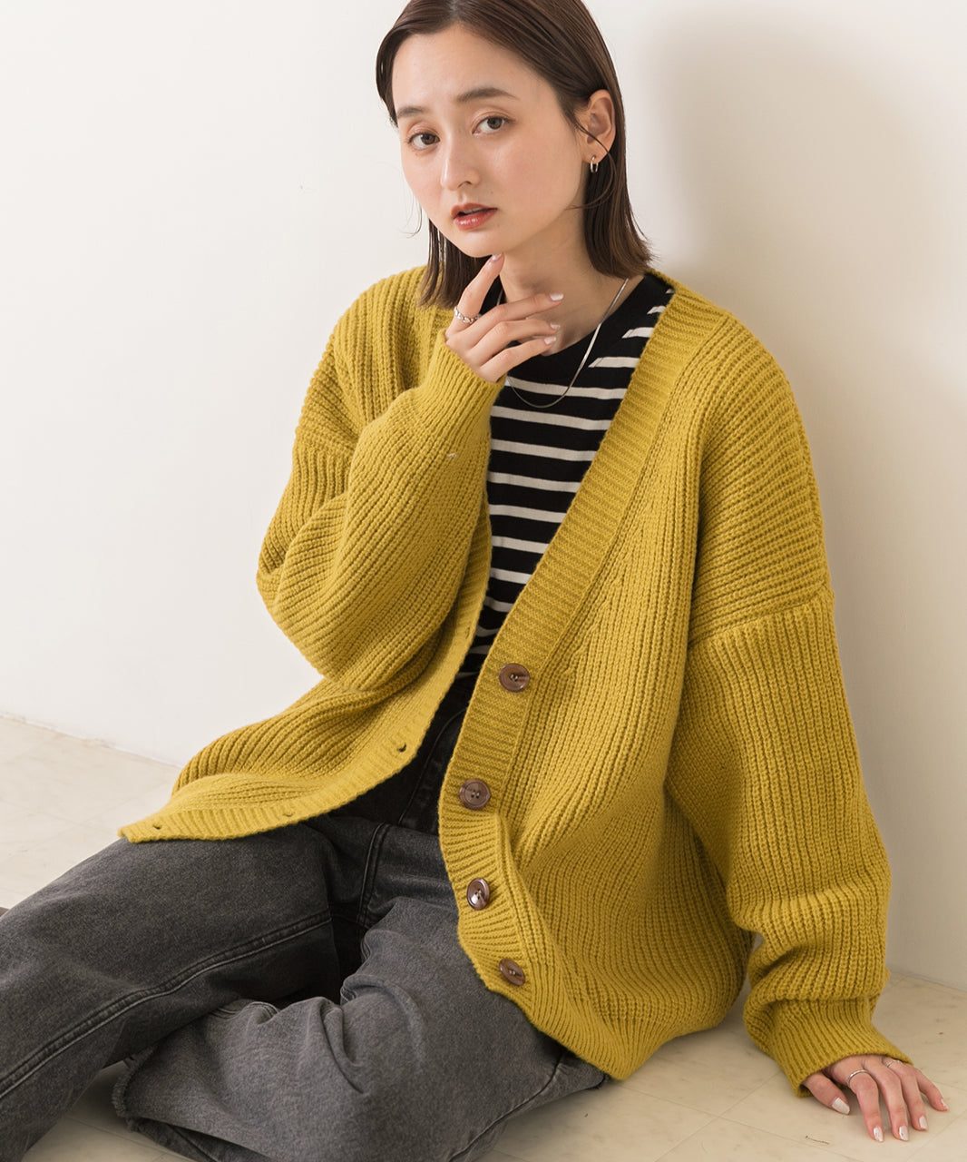 アドティエ ad thie ゆったり・カラフル ニットカーディガン