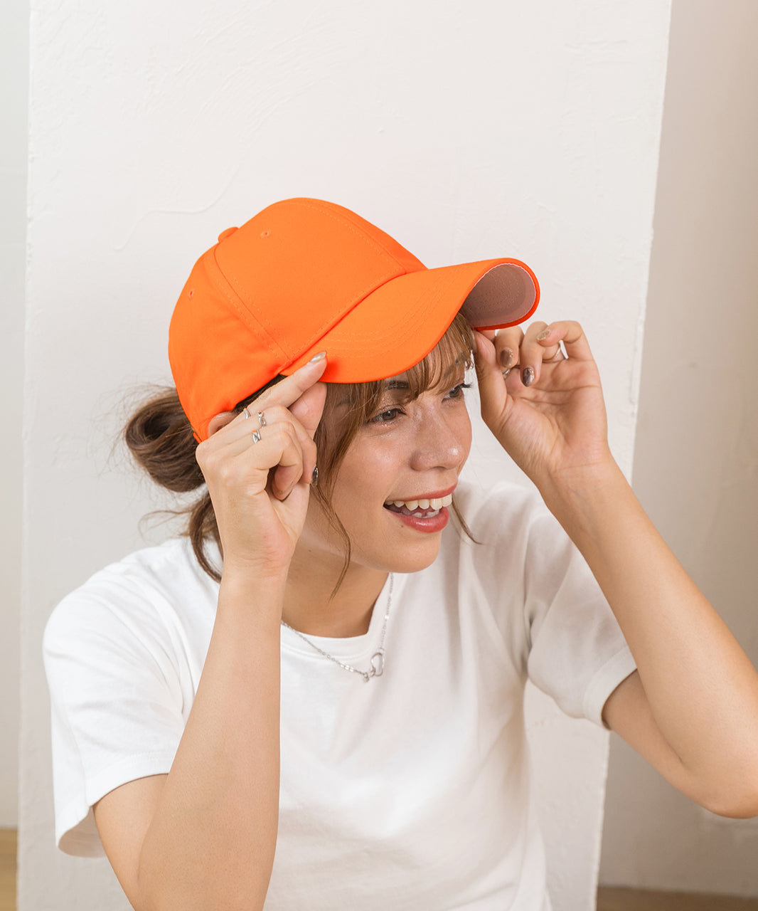 アドティエ ad thie 7colors無地シンプルコットンキャップ (オレンジ) オレンジ