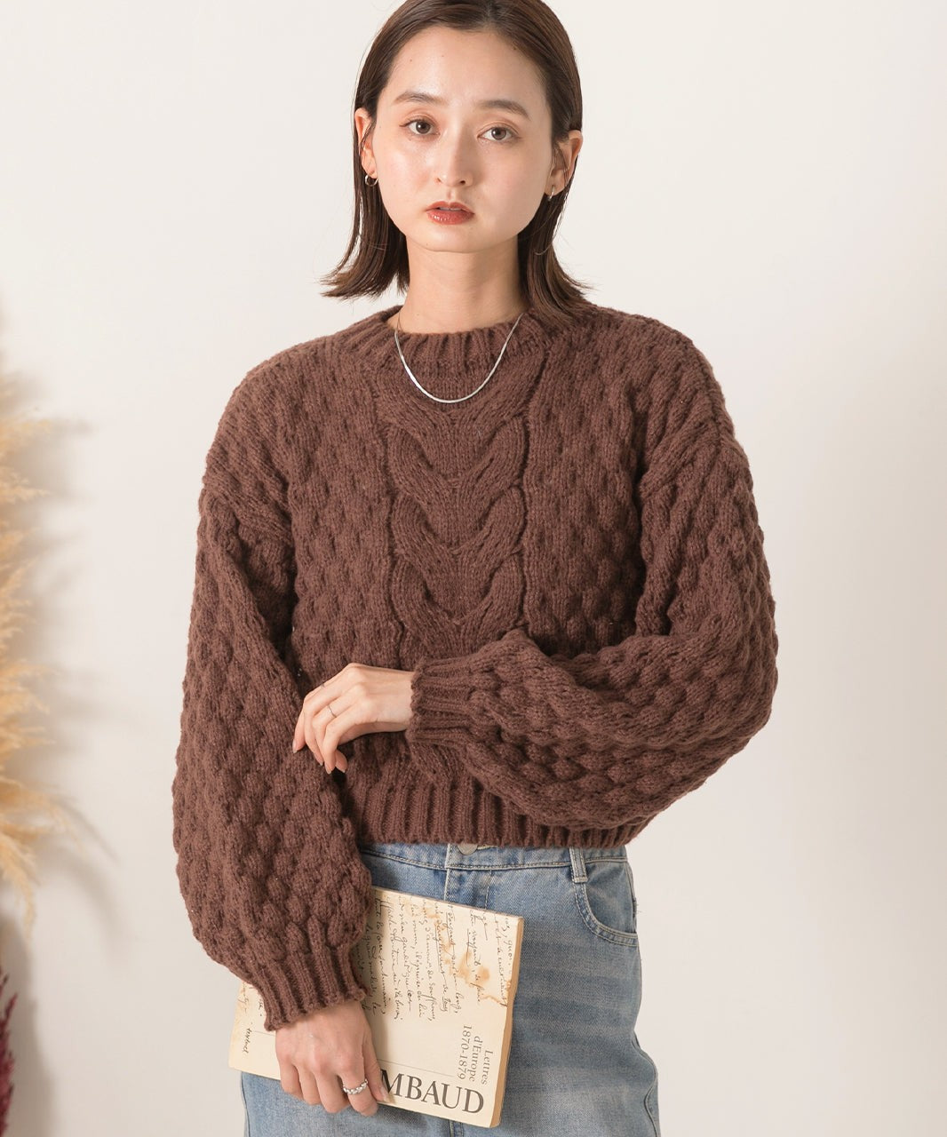 アドティエ ad thie 短版泡泡袖 編織毛衣