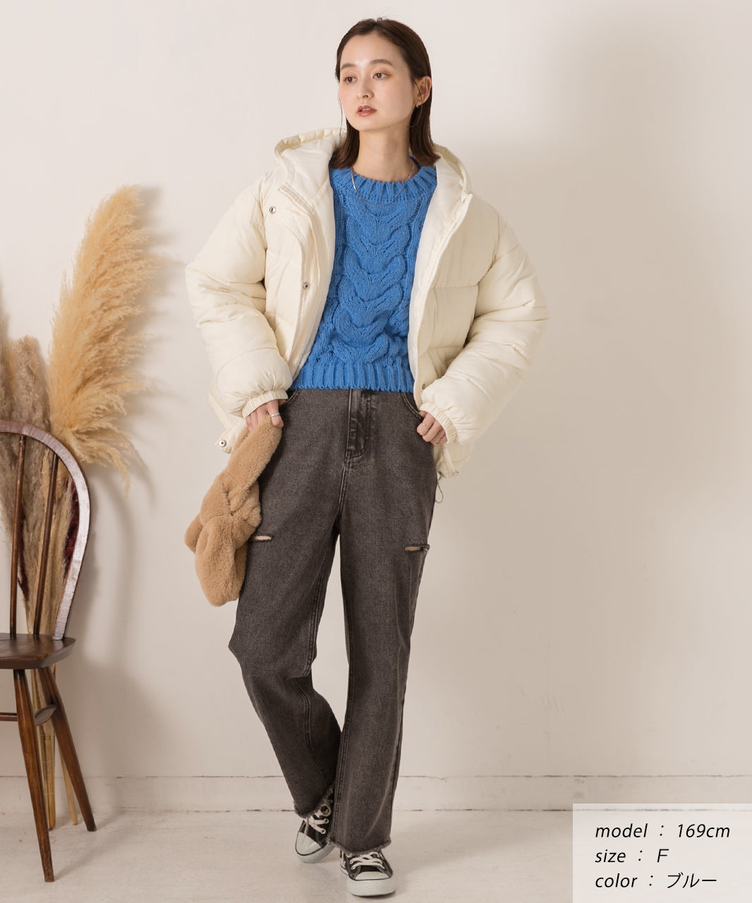 アドティエ ad thie 短版泡泡袖 編織毛衣