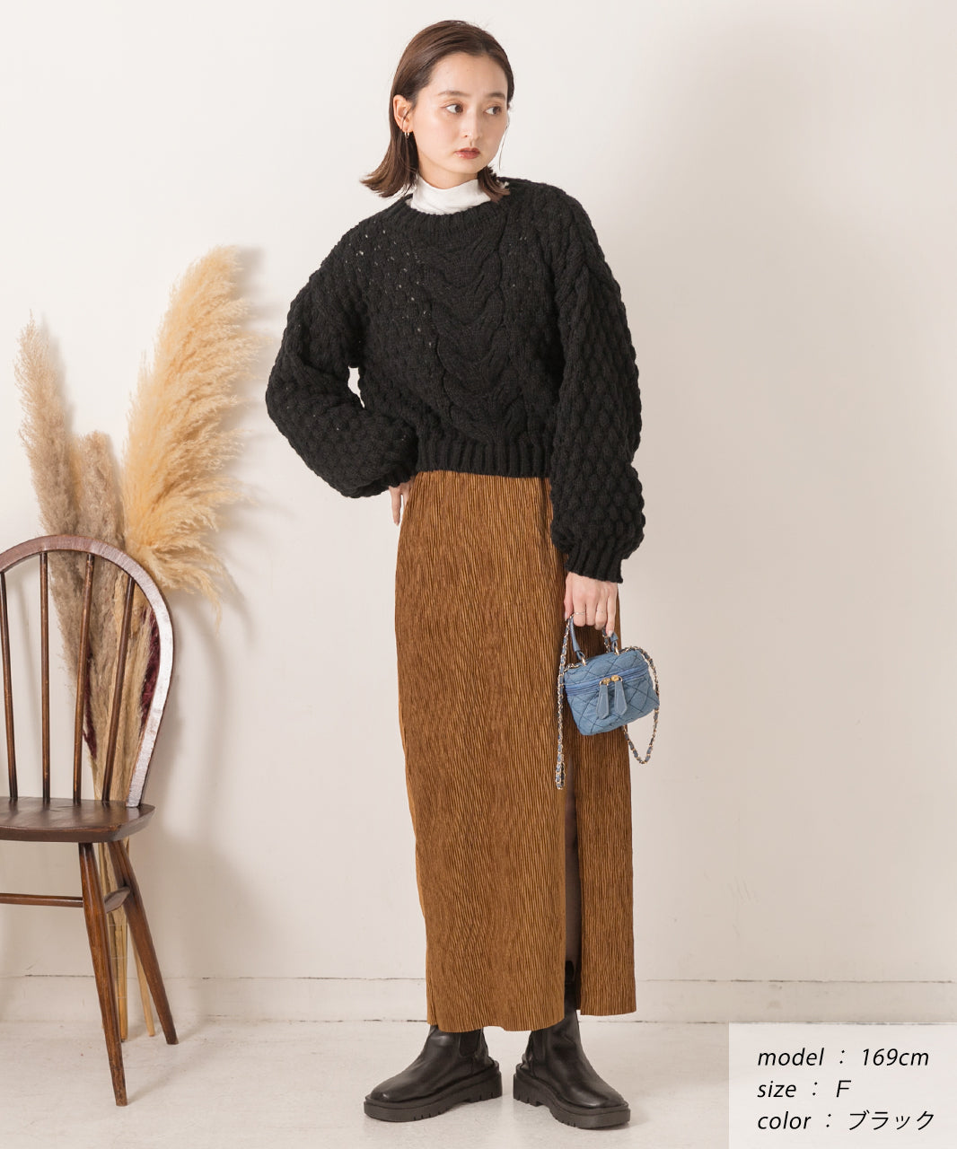 アドティエ ad thie 短版泡泡袖 編織毛衣