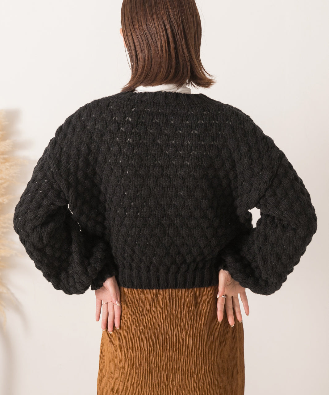 アドティエ ad thie 短版泡泡袖 編織毛衣