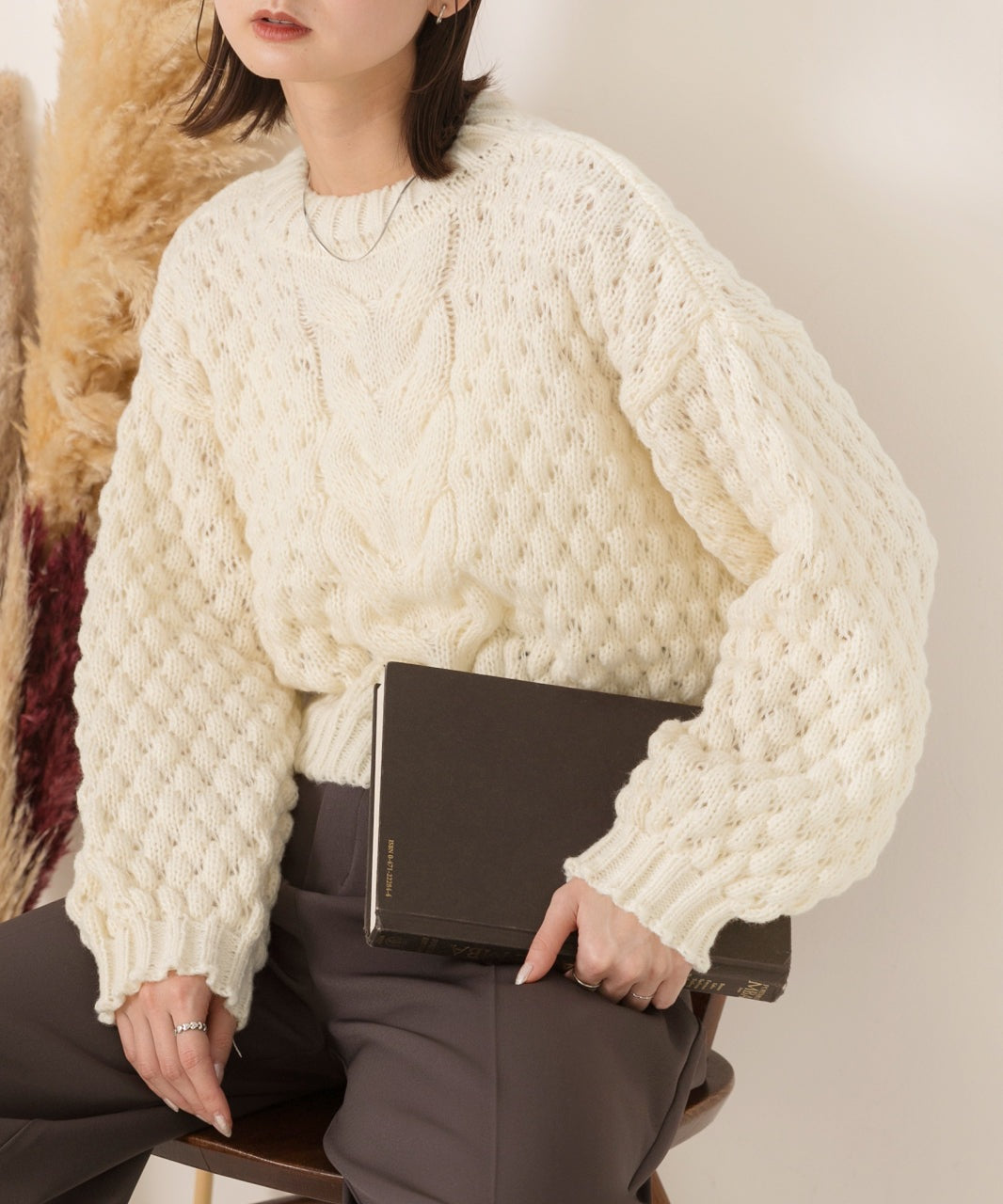 アドティエ ad thie 短版泡泡袖 編織毛衣