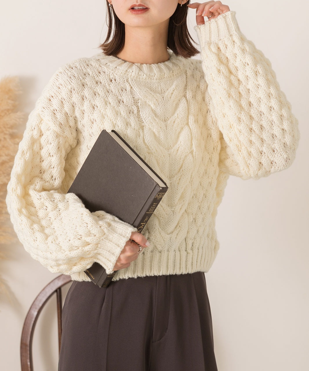 アドティエ ad thie 短版泡泡袖 編織毛衣