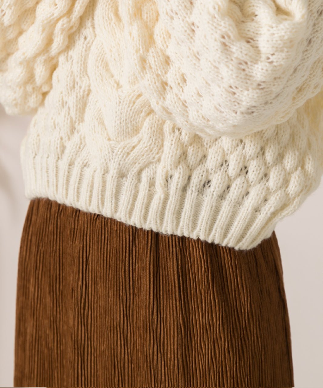 アドティエ ad thie 短版泡泡袖 編織毛衣