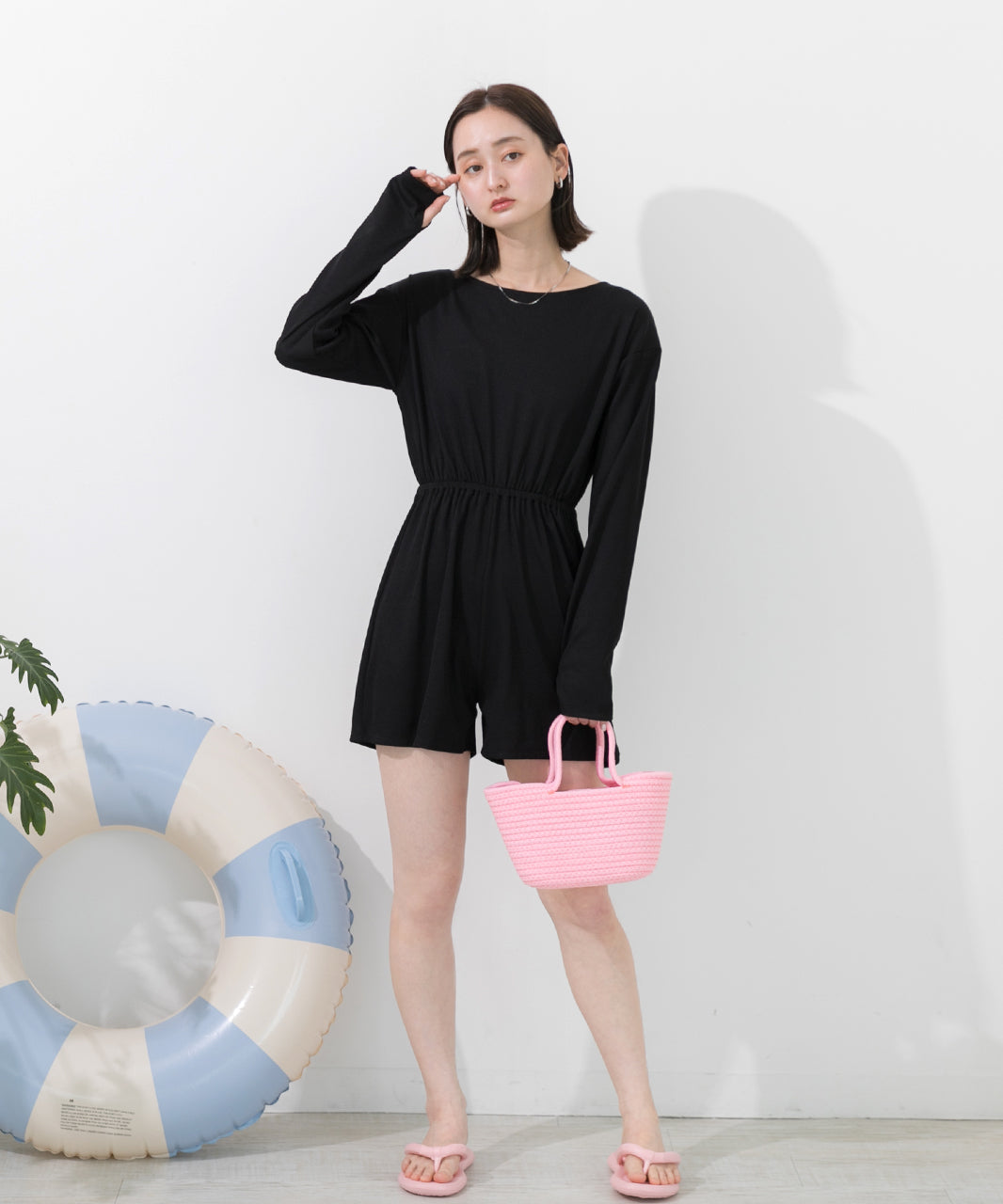 Adthie ad thie 【2024SS New Arrival】 Rib Material Rush Guard All-in-One 【Non-Returnable Item】
