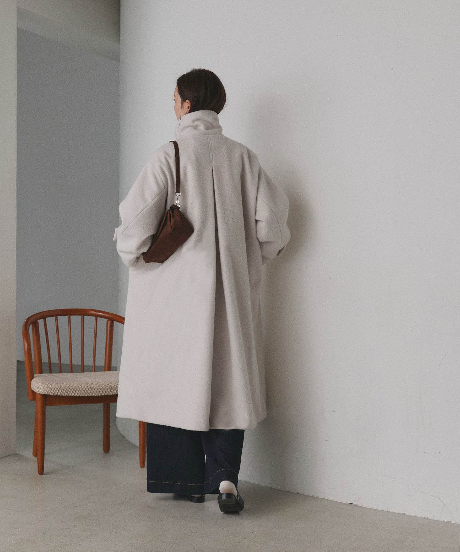 アドティエ ad thie 【2024AW新作】スタンドカラー 2WAYオーバーコート (ブラック) ブラック