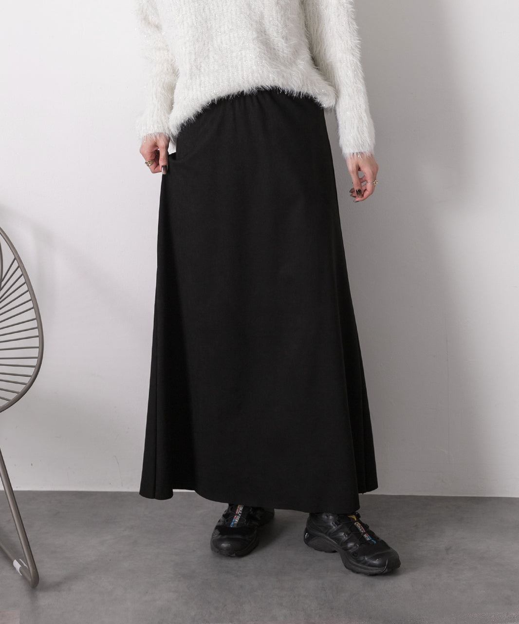 Adthie ad thie 【2024AW New Collection】 Suede Touch Long Skirt